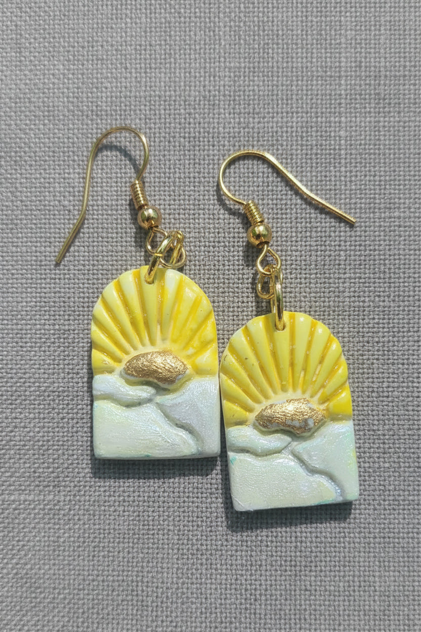 Sun Rays Polymer Earrings