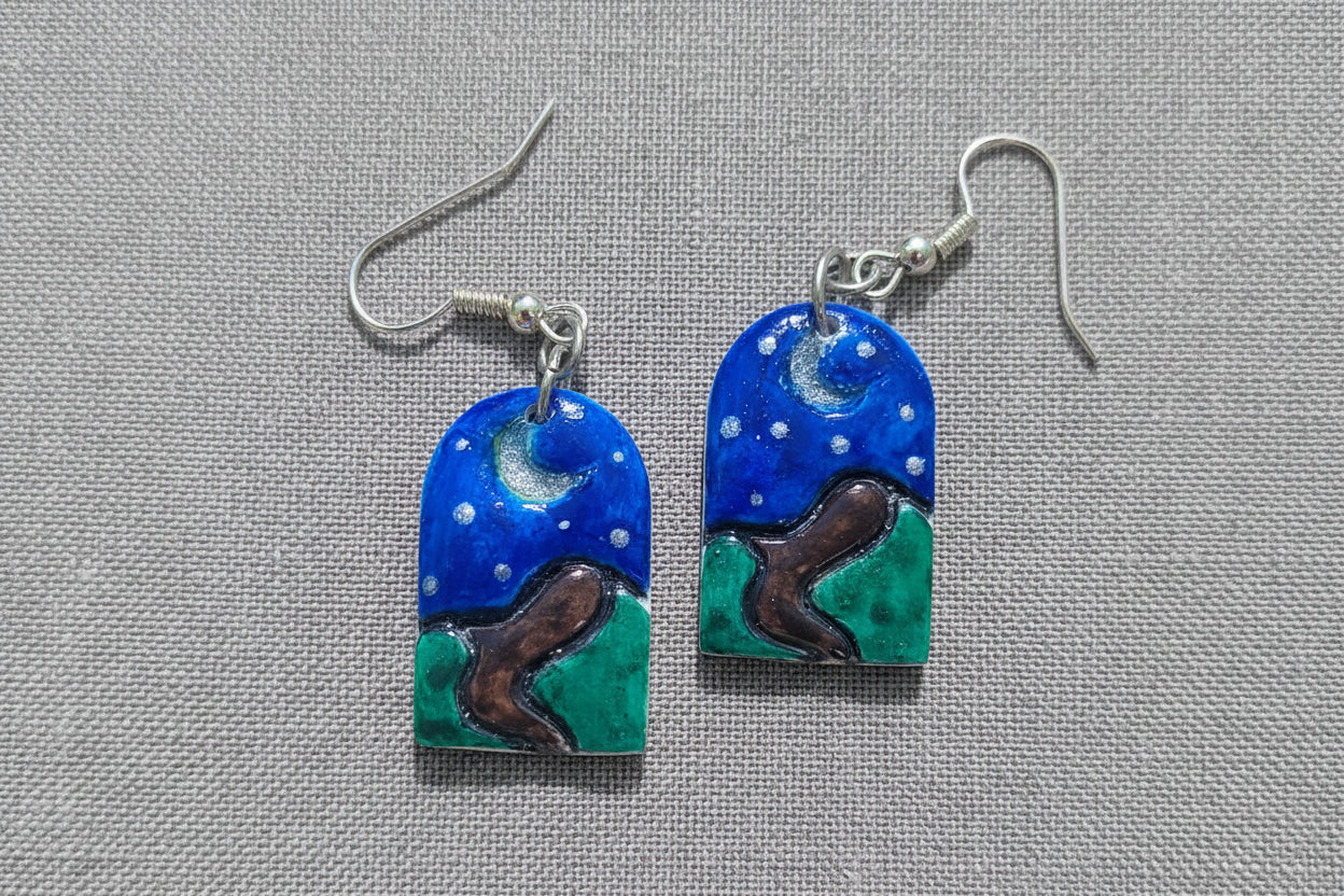 Midnight Road Polymer Earrings